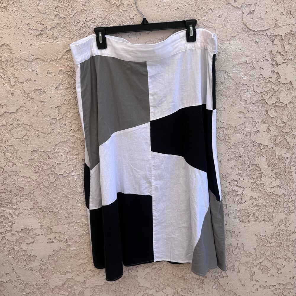 For Cynthia Colorblock Top & Skirt Set Black Gray White Artsy XL - Picture 5 of 7